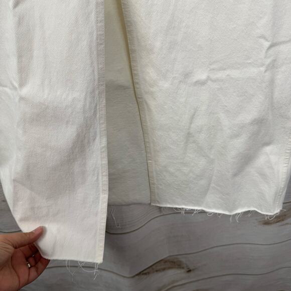 Madewell Tile White The Rilee Denim Front Slit Midi Skirt Size 27 - Picture 5 of 13